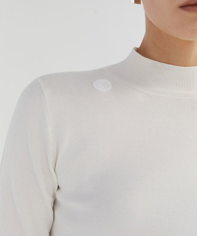 Anell Golf Classic Slim Knit Top - Ivory