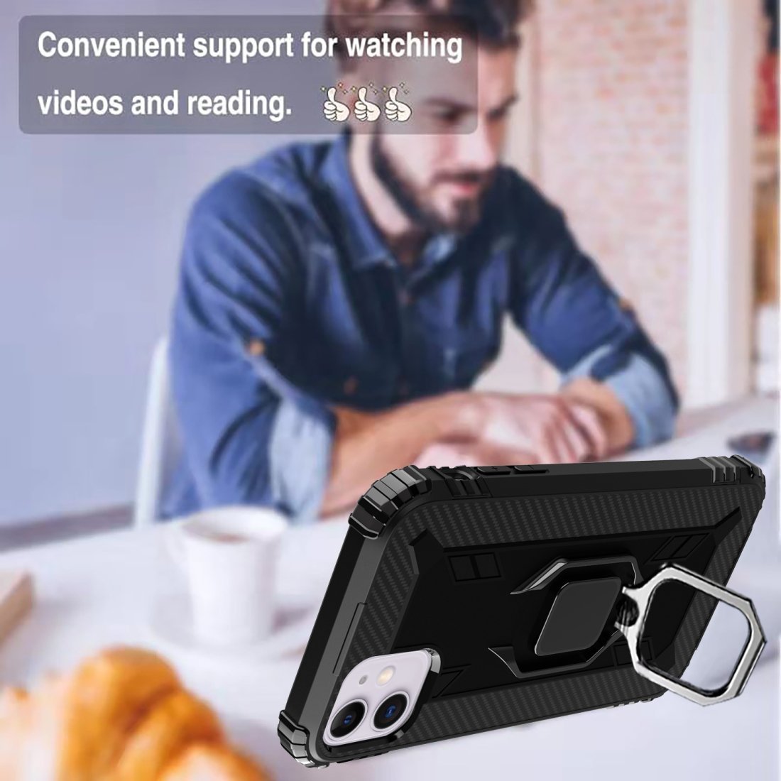 AMZER Sainik Case With 360° Magnetic Ring Holder for iPhone 12 mini