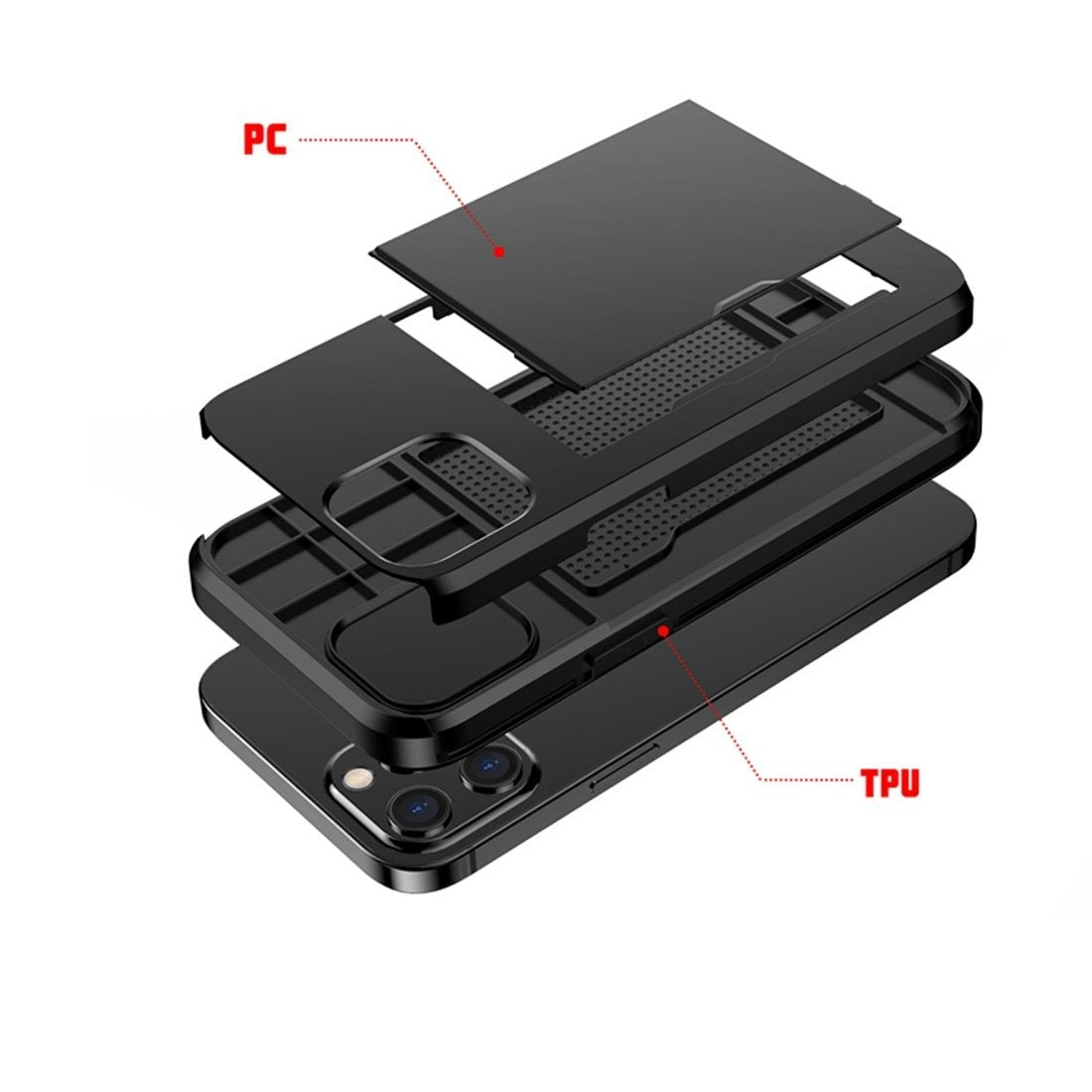 AMZER Hybrid Credit Card Case With Holster for iPhone 12 Pro Max