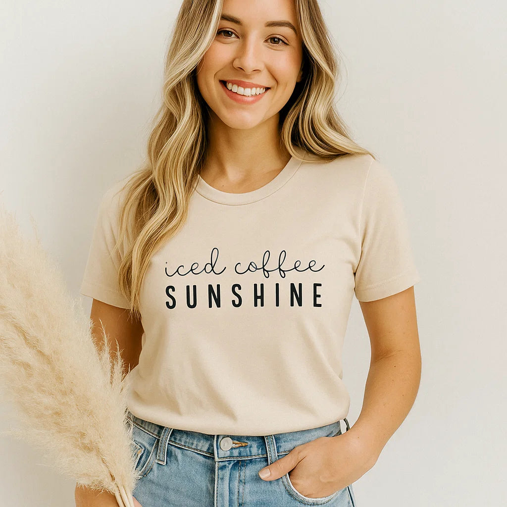 Iced Coffee Sunshine T-Shirt, Graphic Tee, Summer Top