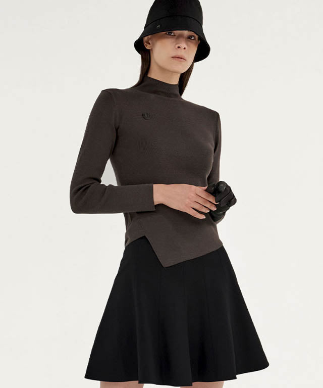 Anell Golf Cotton Flared Skirt - Black