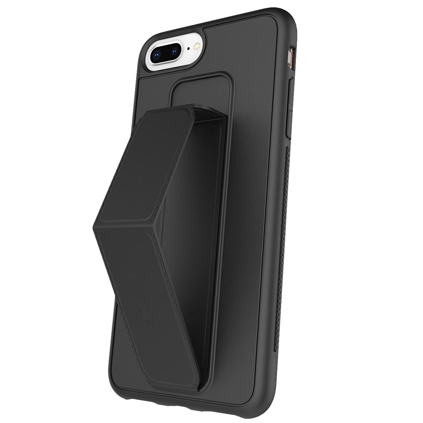 PU Leather Hand Grip Kickstand Case with Metal Plate for iPhone 12