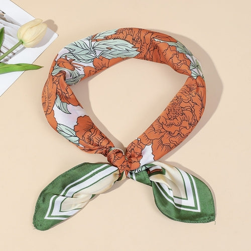 Vintage Floral Border Square Scarf