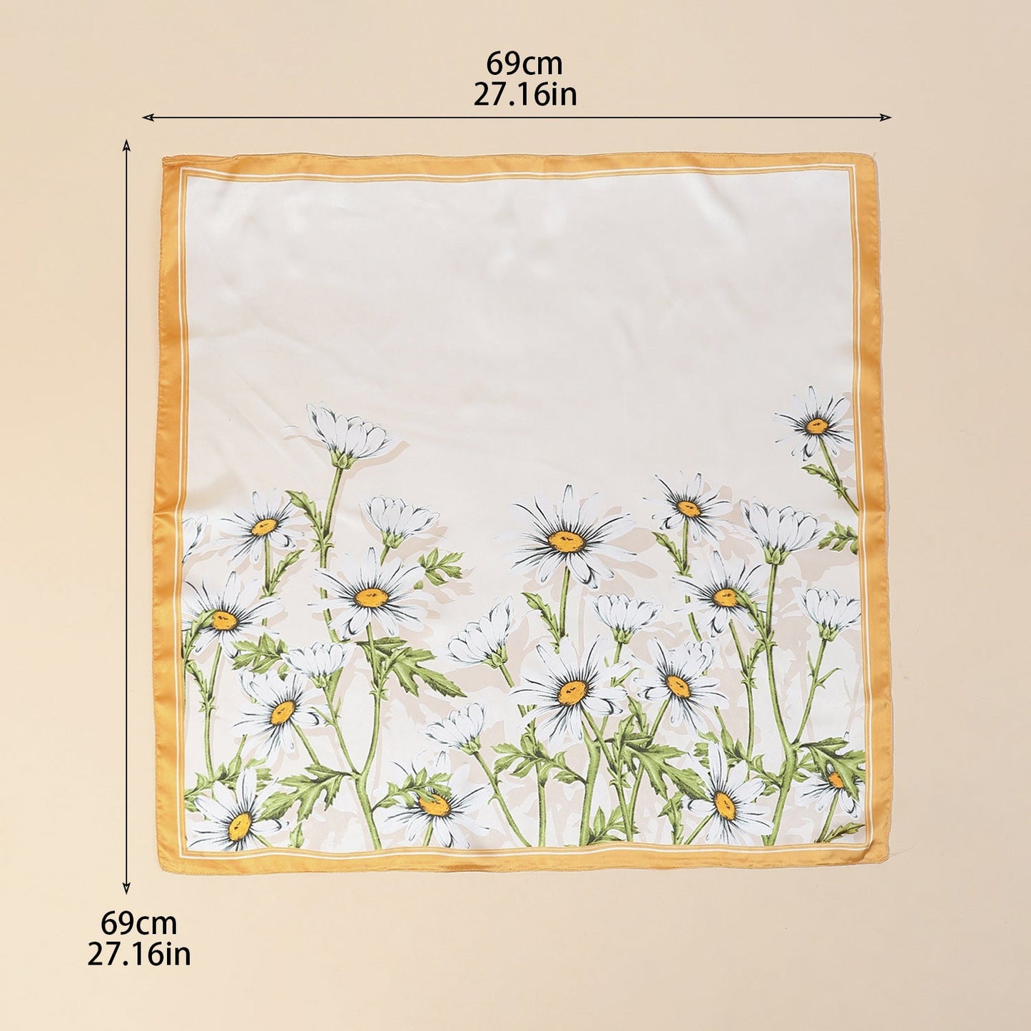 Floral Print Satin Scarf