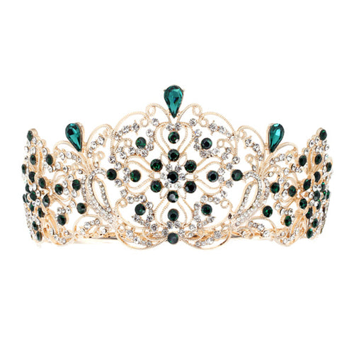 Elegant Crystal Embellished Crown Tiara