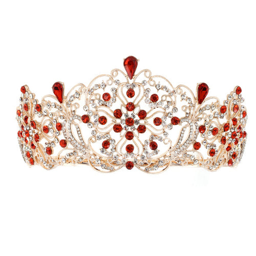 Elegant Crystal Embellished Crown Tiara