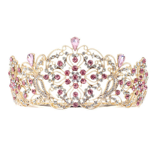 Elegant Crystal Embellished Crown Tiara