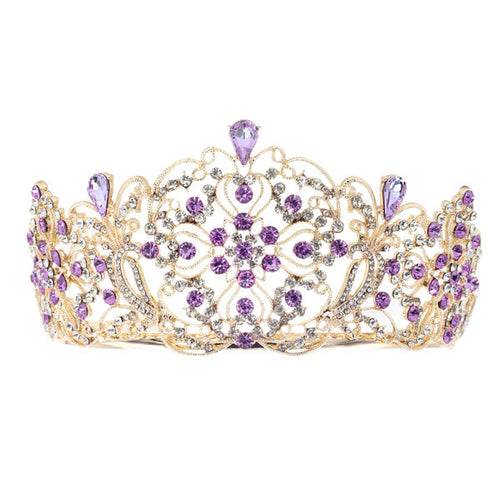 Elegant Crystal Embellished Crown Tiara