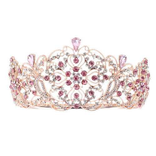 Elegant Crystal Embellished Crown Tiara
