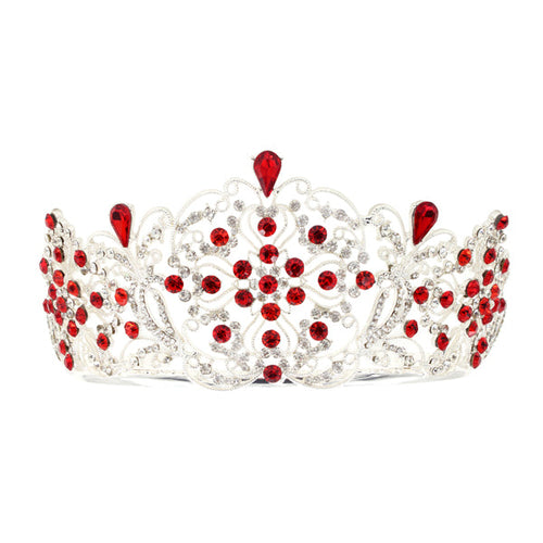 Elegant Crystal Embellished Crown Tiara