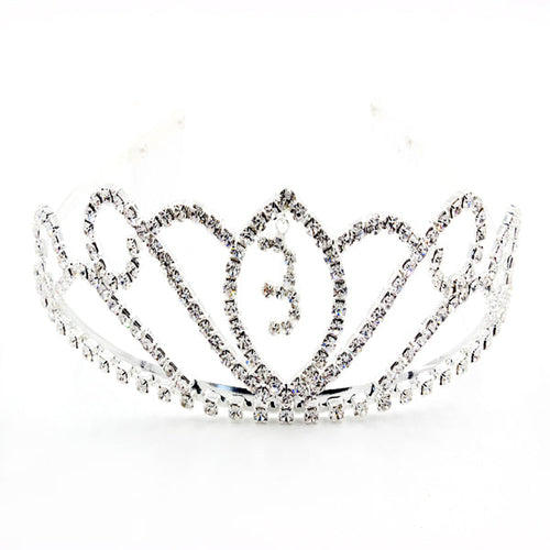 Sparkling 3 year Birthday Tiara with Heart Design