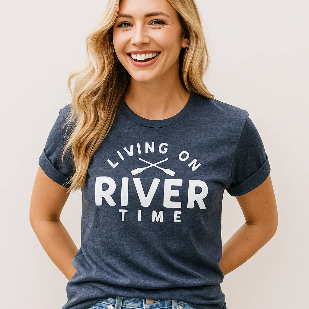 Living on River Time T-Shirt Outdoor Adventure Tee