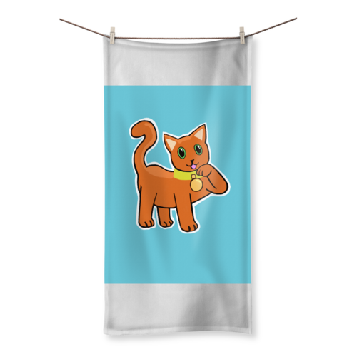 Orange Cat Sublimation All Over Towel