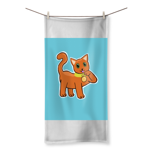 Orange Cat Sublimation All Over Towel