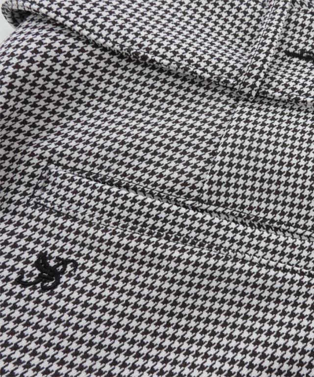 BENECIA 12 Button Unbalance Check Skirt - Black