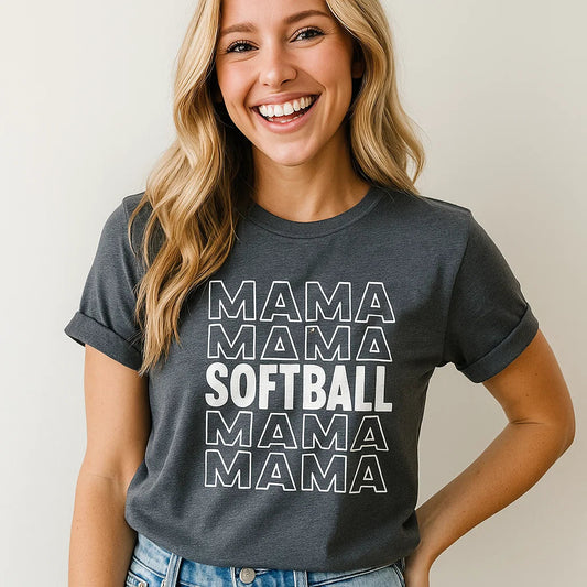 Mama Softball Shirt, Sports Mom Tee, Graphic T-Shirt