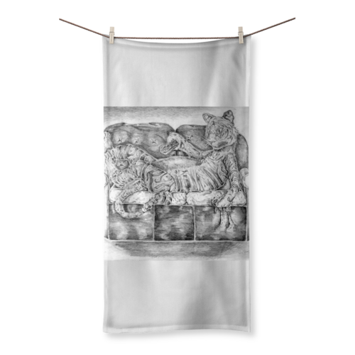 Tiger on a Couch Sublimation All Over Towel