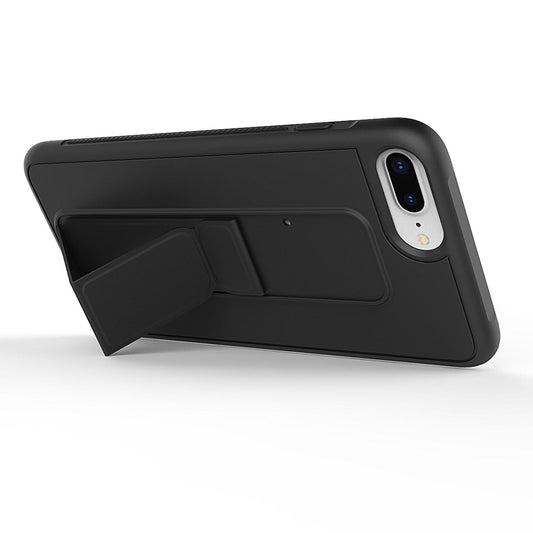 PU Leather Hand Grip Kickstand Case with Metal Plate for iPhone 12