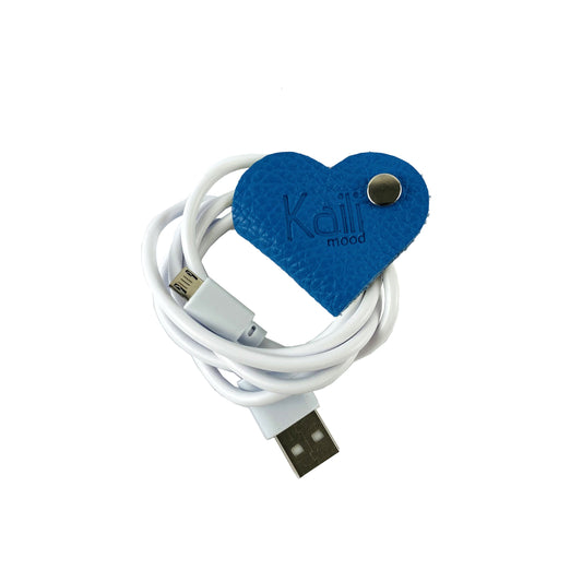 K0039OB | Avvolgicavo Cuore Made in Italy in Vera Pelle pieno fiore,