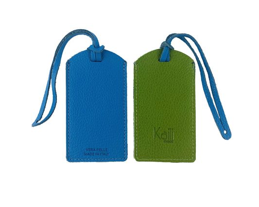 K0041EOB | Targhetta bagaglio Bicolore Made in Italy in Vera Pelle