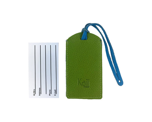 K0041EOB | Targhetta bagaglio Bicolore Made in Italy in Vera Pelle