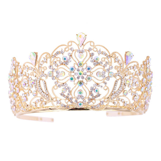Elegant Crystal Embellished Crown Tiara