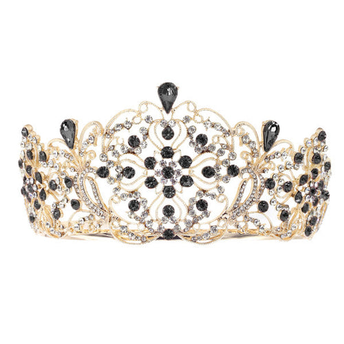 Elegant Crystal Embellished Crown Tiara