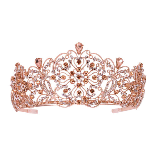 Elegant Crystal Embellished Crown Tiara