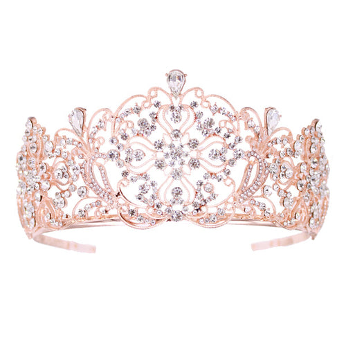 Elegant Crystal Embellished Crown Tiara