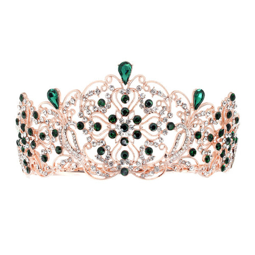 Elegant Crystal Embellished Crown Tiara