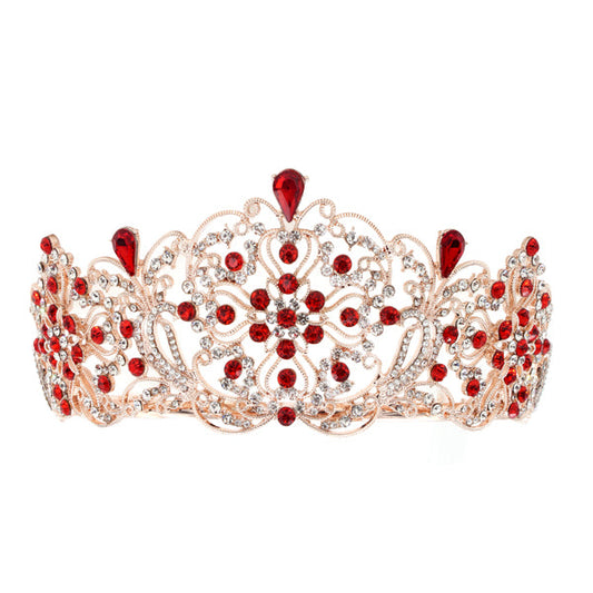 Elegant Crystal Embellished Crown Tiara