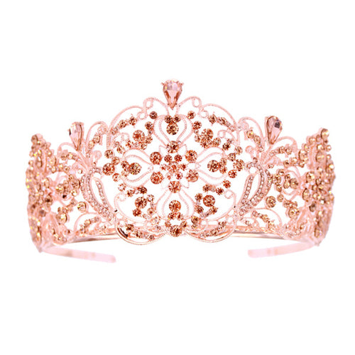 Elegant Crystal Embellished Crown Tiara