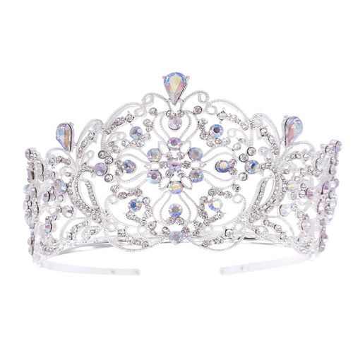 Elegant Crystal Embellished Crown Tiara