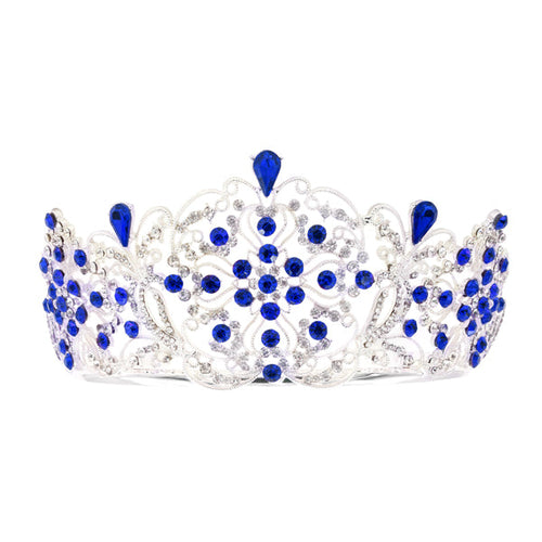 Elegant Crystal Embellished Crown Tiara