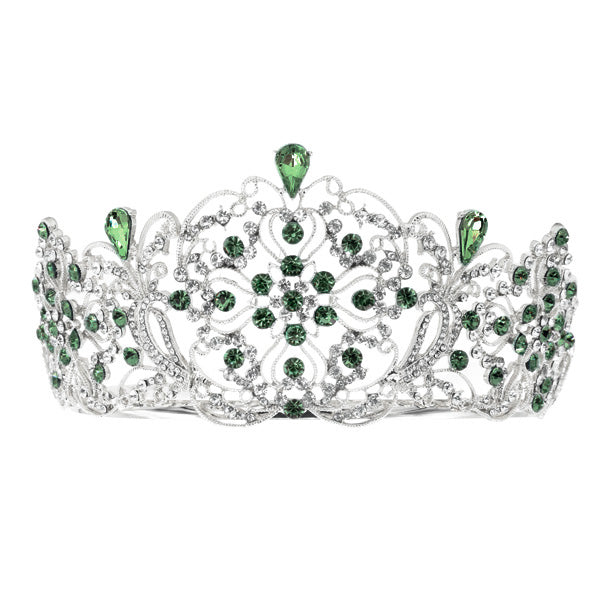 Elegant Crystal Embellished Crown Tiara