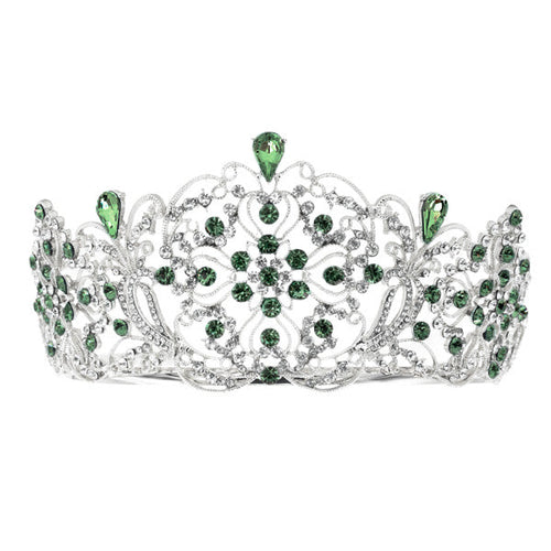 Elegant Crystal Embellished Crown Tiara