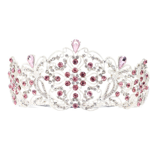 Elegant Crystal Embellished Crown Tiara