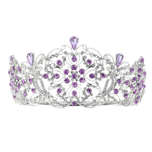 Elegant Crystal Embellished Crown Tiara