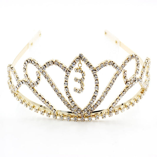 Sparkling 3 year Birthday Tiara with Heart Design