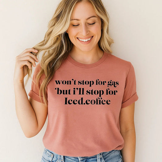 I'll Stop for Iced Coffee Tee, Funny Coffee Shirt