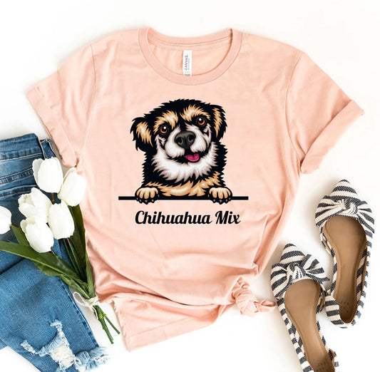 Peeking Chihuahua Mix Dog T-shirt