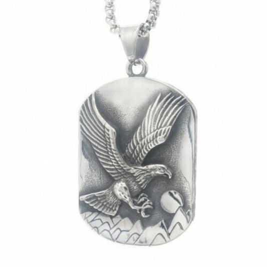 Vintage Silver Eagle Pendant Necklace