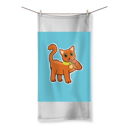 Orange Cat Sublimation All Over Towel